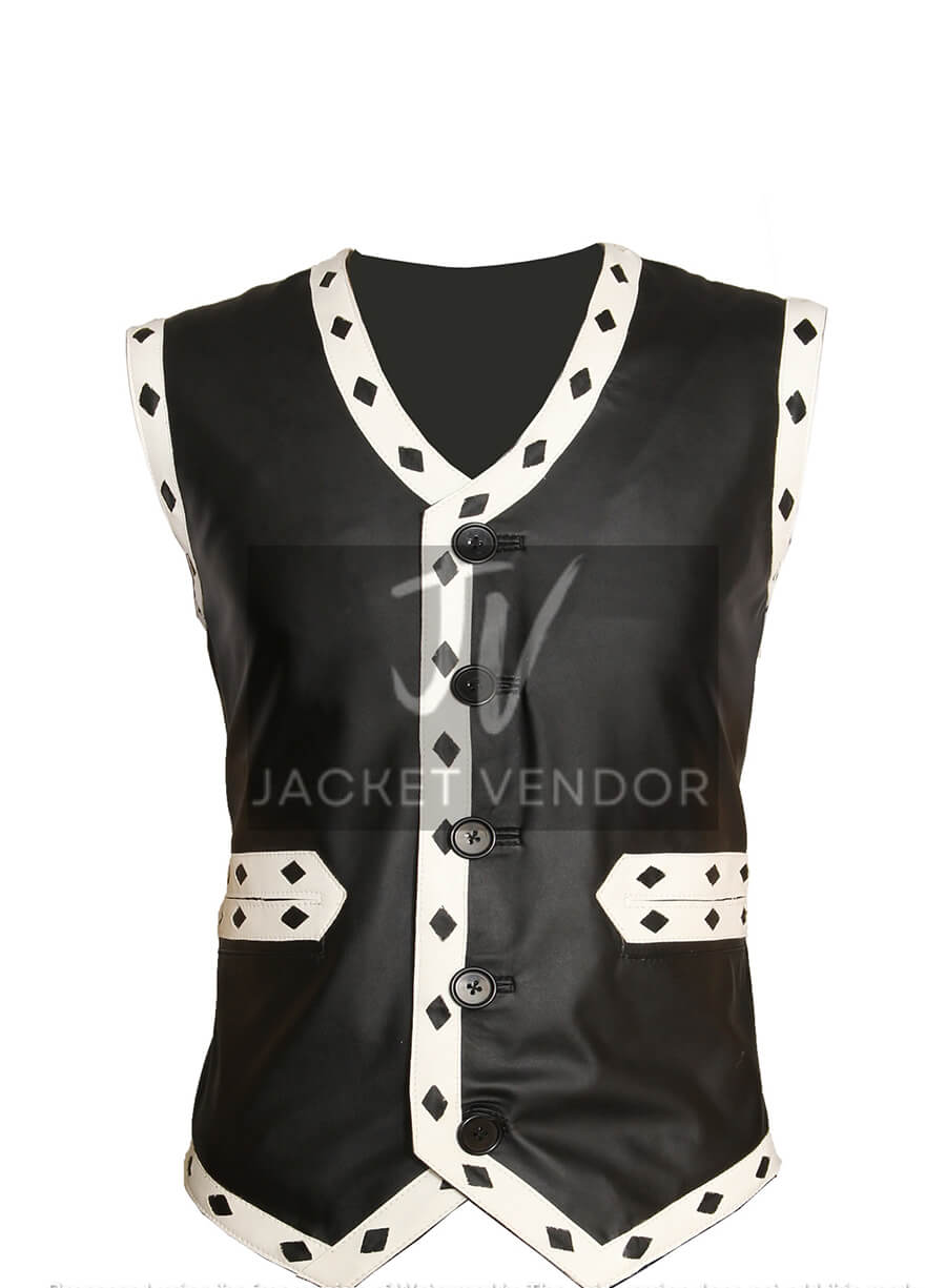 James Remar Ajax The Warriors Black White Leather Vest
