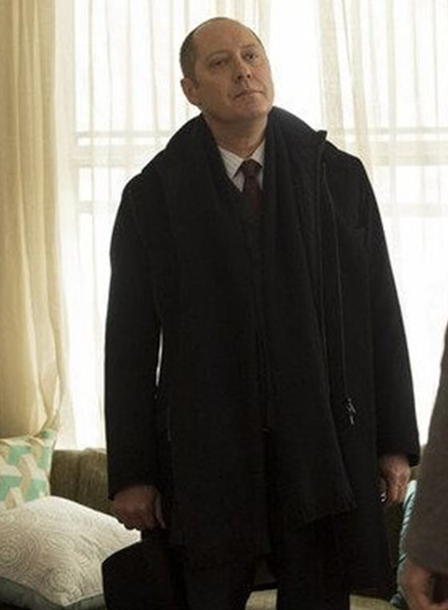 James Spader The Blacklist Raymod ‘Red’ Black Wool Coat