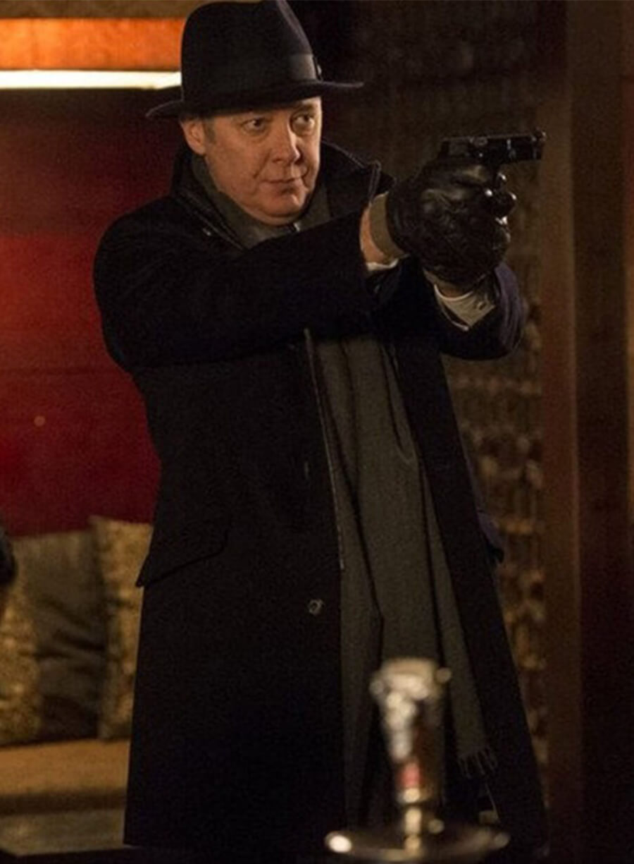 James Spader The Blacklist Raymod ‘Red’ Black Wool Coat