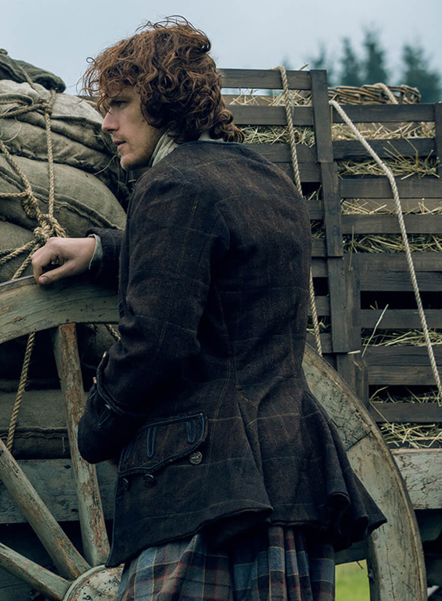 Jamie Fraser Outlander S02 Brown Wool Jacket Coat
