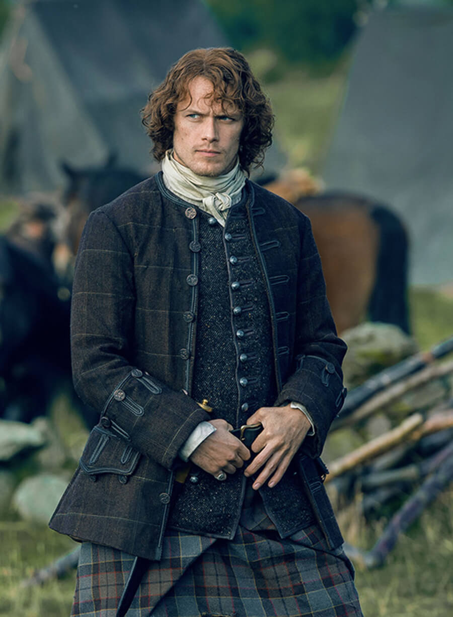Jamie Fraser Outlander S02 Brown Wool Jacket Coat