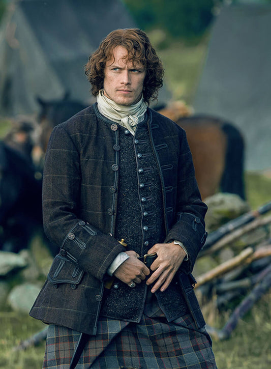 Jamie Fraser Outlander S02 Brown Wool Jacket Coat