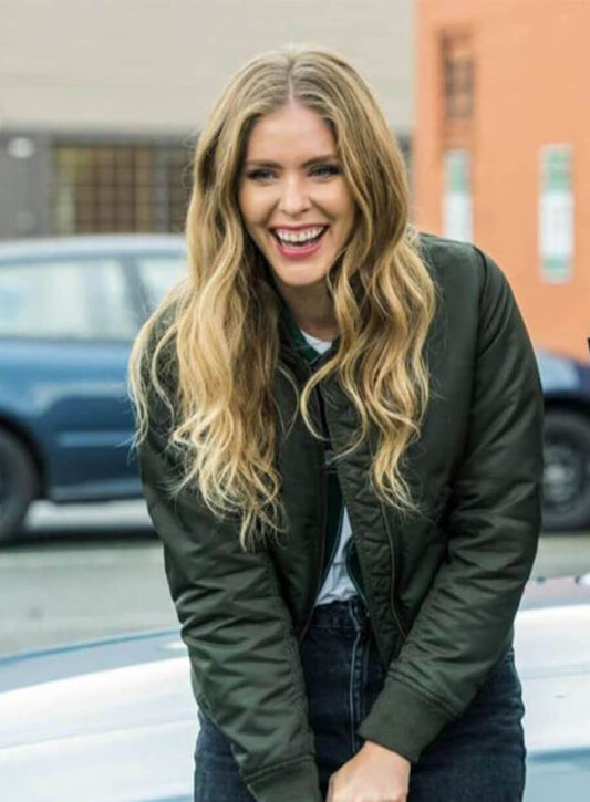 Jamie Plum Supernatural Green Bomber Jacket