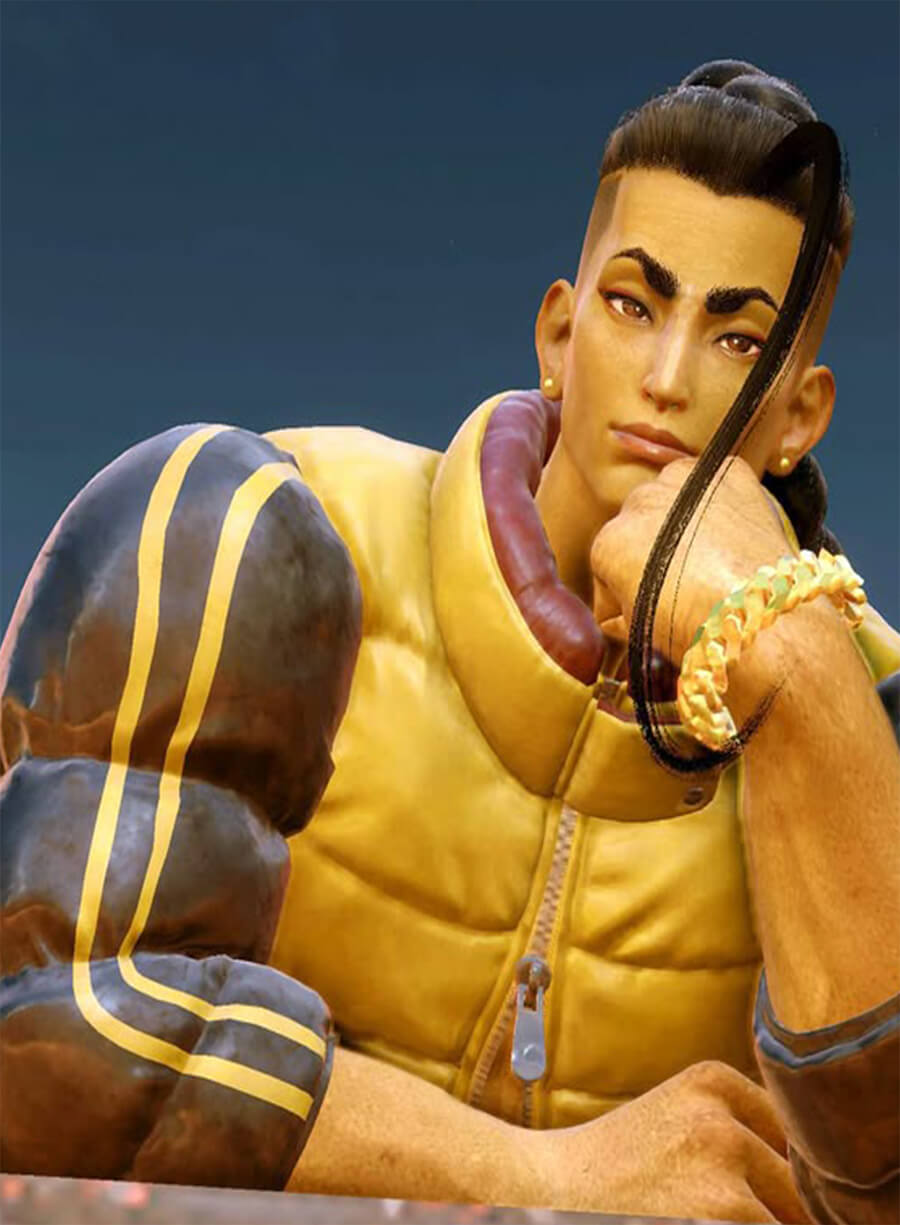 Jamie Street Fighter 6 Game Puffer Jacket