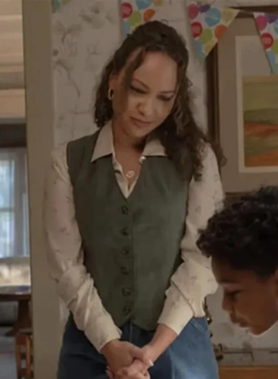Jasmine Cephas Jones Lanterns S01 Green Suede Vest