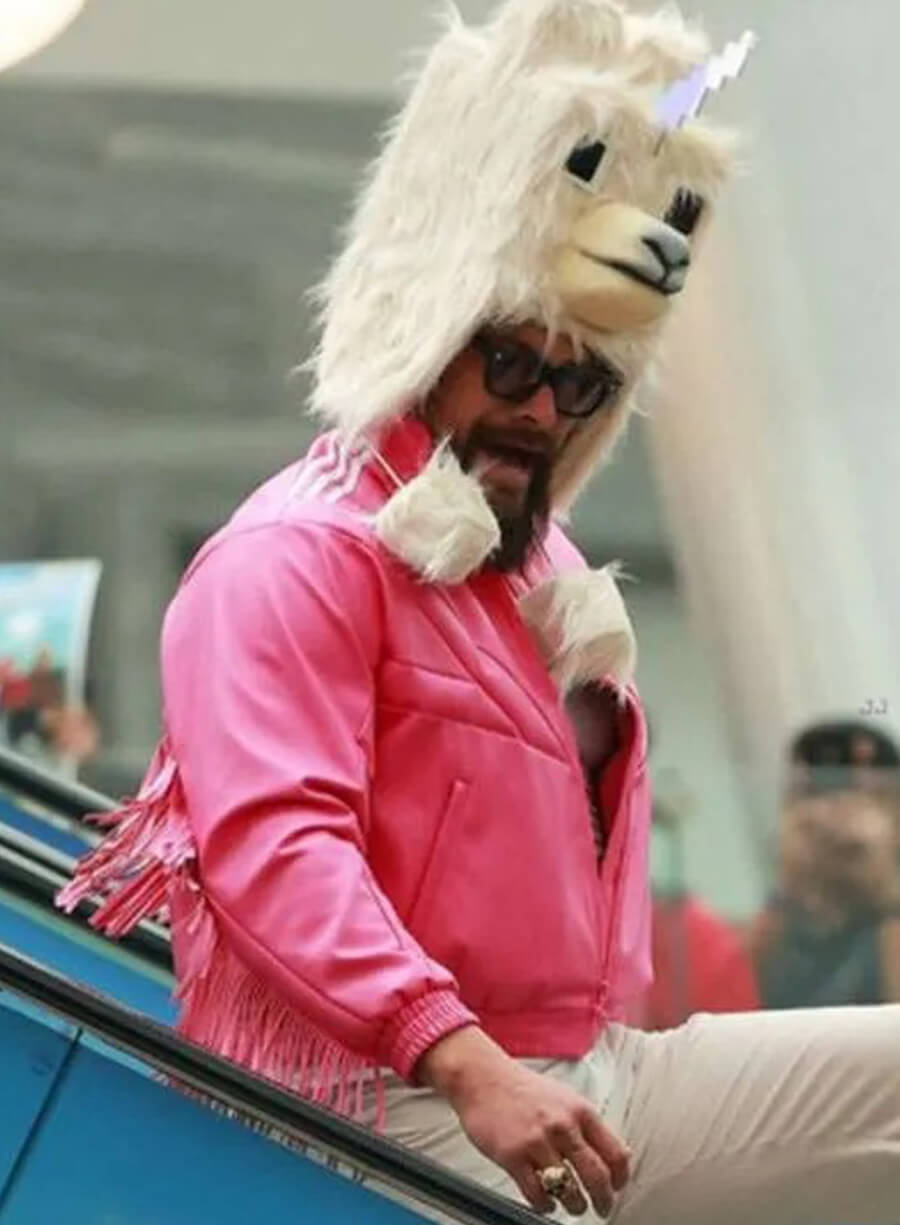 Jason Momoa Minecraft Garett Garrison Pink Fringe Jacket