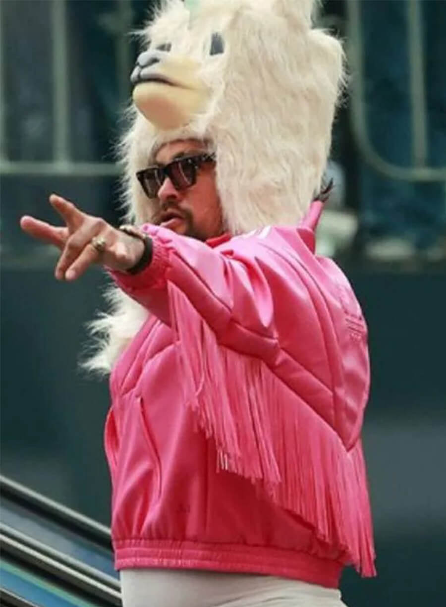 Jason Momoa Minecraft Garett Garrison Pink Fringe Jacket