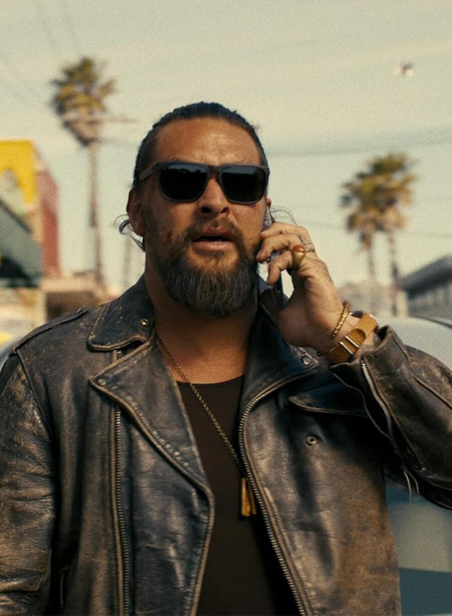 Jason Momoa The Wrecking Crew 2026 Jonny Hale Leather Jacket