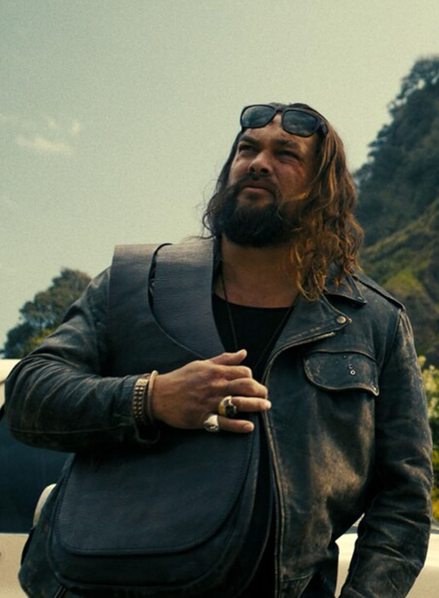 Jason Momoa The Wrecking Crew 2026 Jonny Hale Leather Jacket