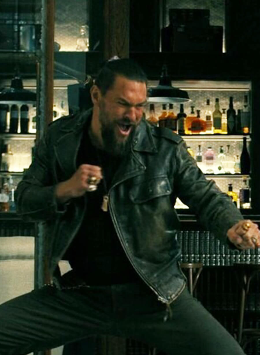 Jason Momoa The Wrecking Crew 2026 Jonny Hale Leather Jacket