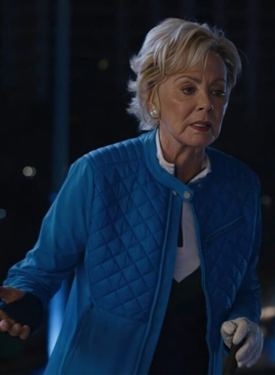 Jean Smart Hacks Deborah Vance Blue Quilted Jacket