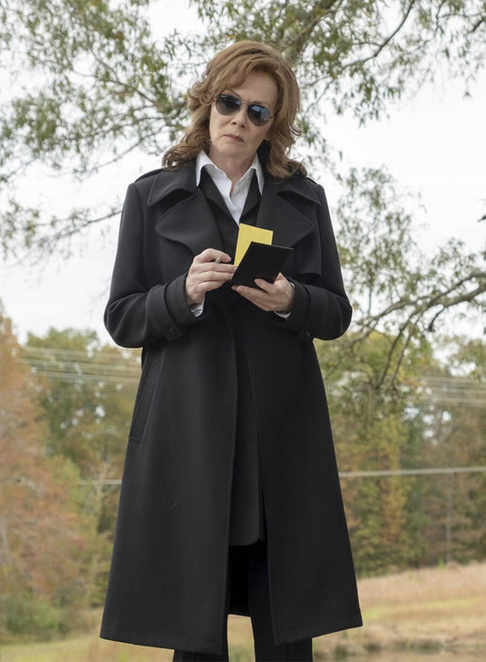 Jean Smart Watchmen Laurie Blake Black Wool Coat