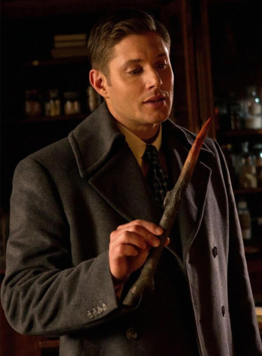 Jensen Ackles Supernatural Dean Winchester Grey Wool Coat