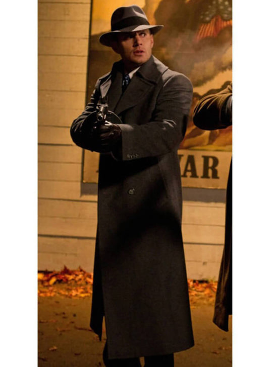Jensen Ackles Supernatural Dean Winchester Grey Wool Coat