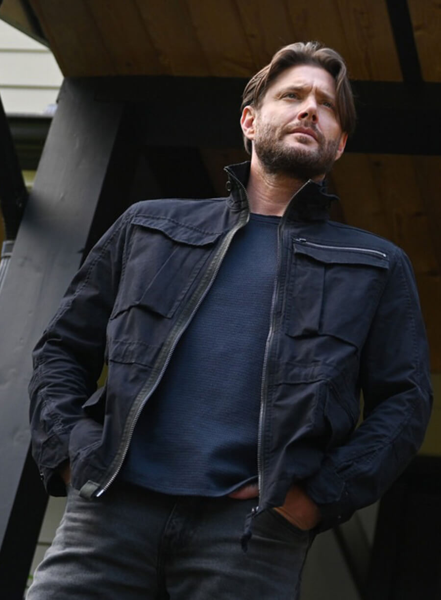 Jensen Ackles Tracker 2024 Russell Shaw Black Jacket 