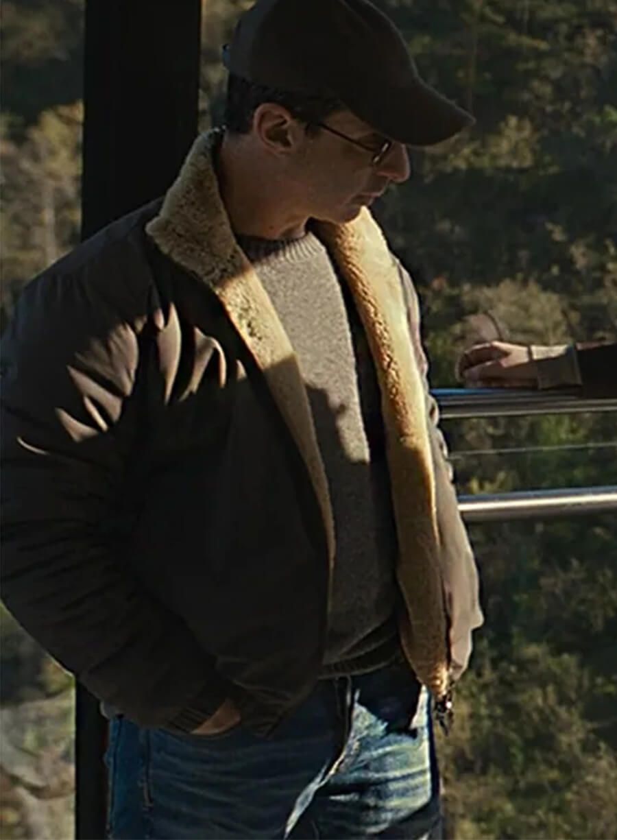 Jeremy Strong Succession S04 Kendall Roy Fur Shearling Leather Jacket
