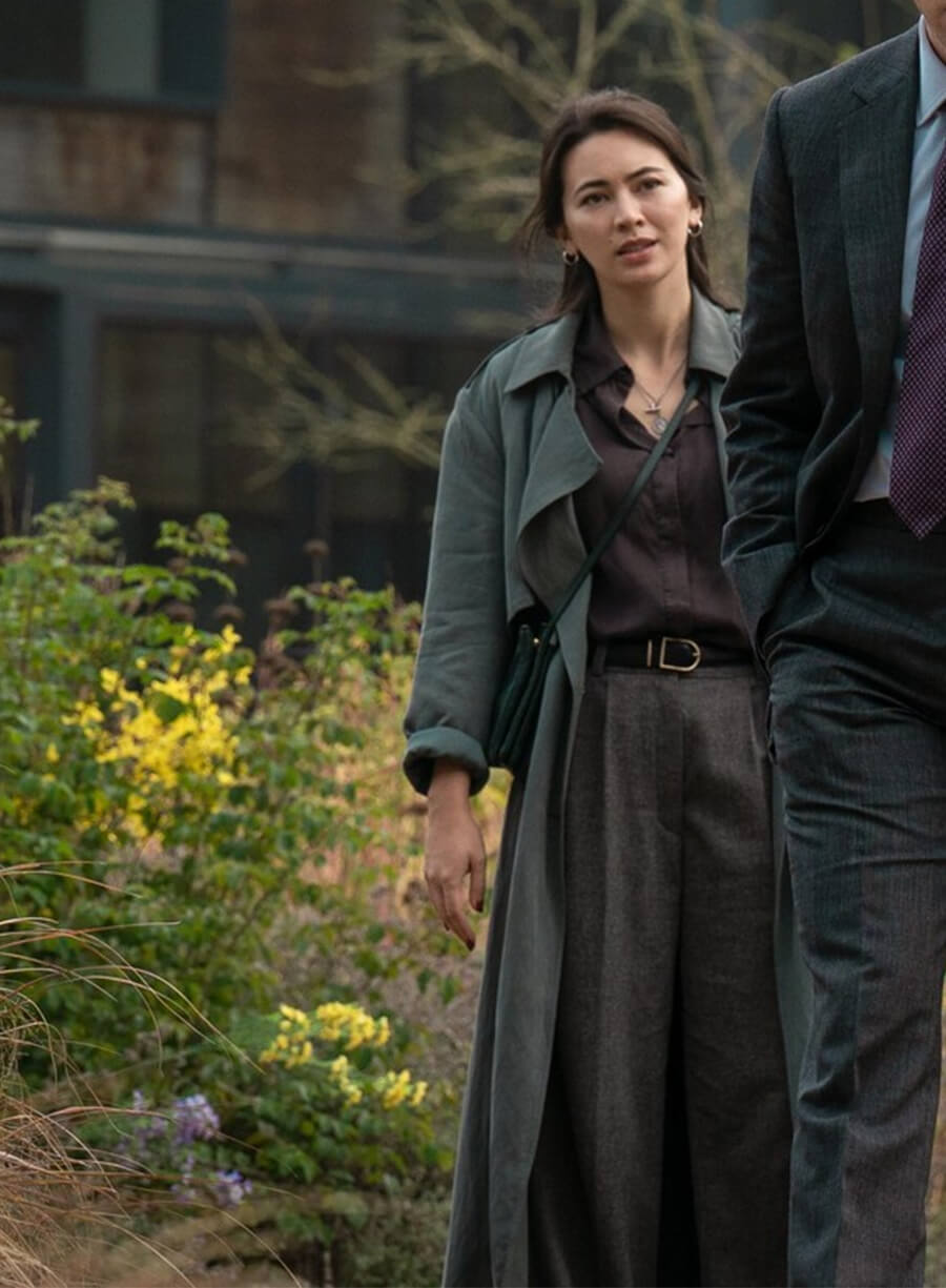 Jessica Henwick Silo S03 Helen Drew Grey Trench Coat
