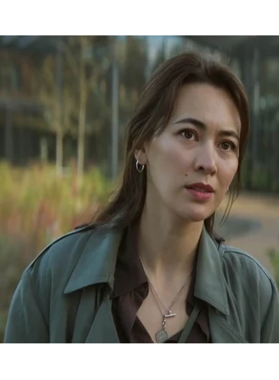 Jessica Henwick Silo S03 Helen Drew Grey Trench Coat