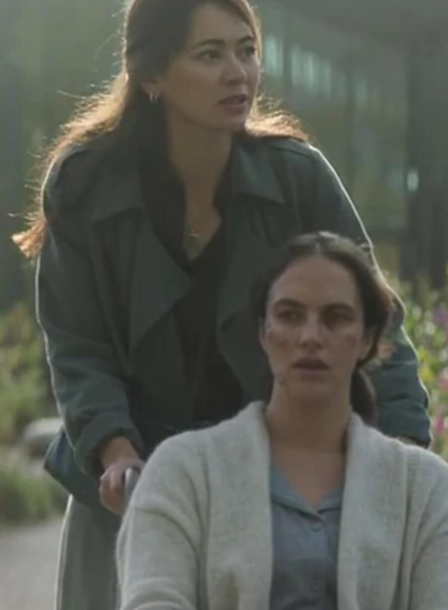 Jessica Henwick Silo S03 Helen Drew Grey Trench Coat
