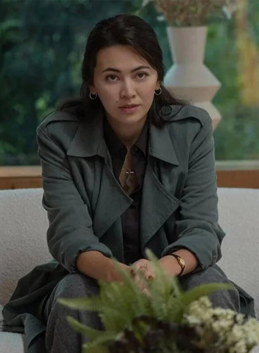 Jessica Henwick Silo S03 Helen Drew Grey Trench Coat