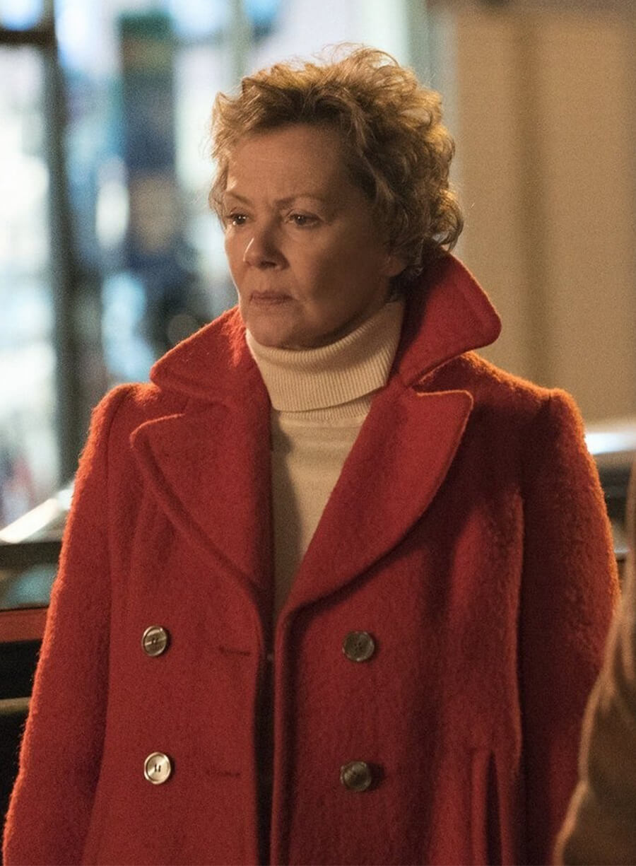Jessie Buckley Fargo 2014 S02 Oraetta Mayflower Red Coat 
