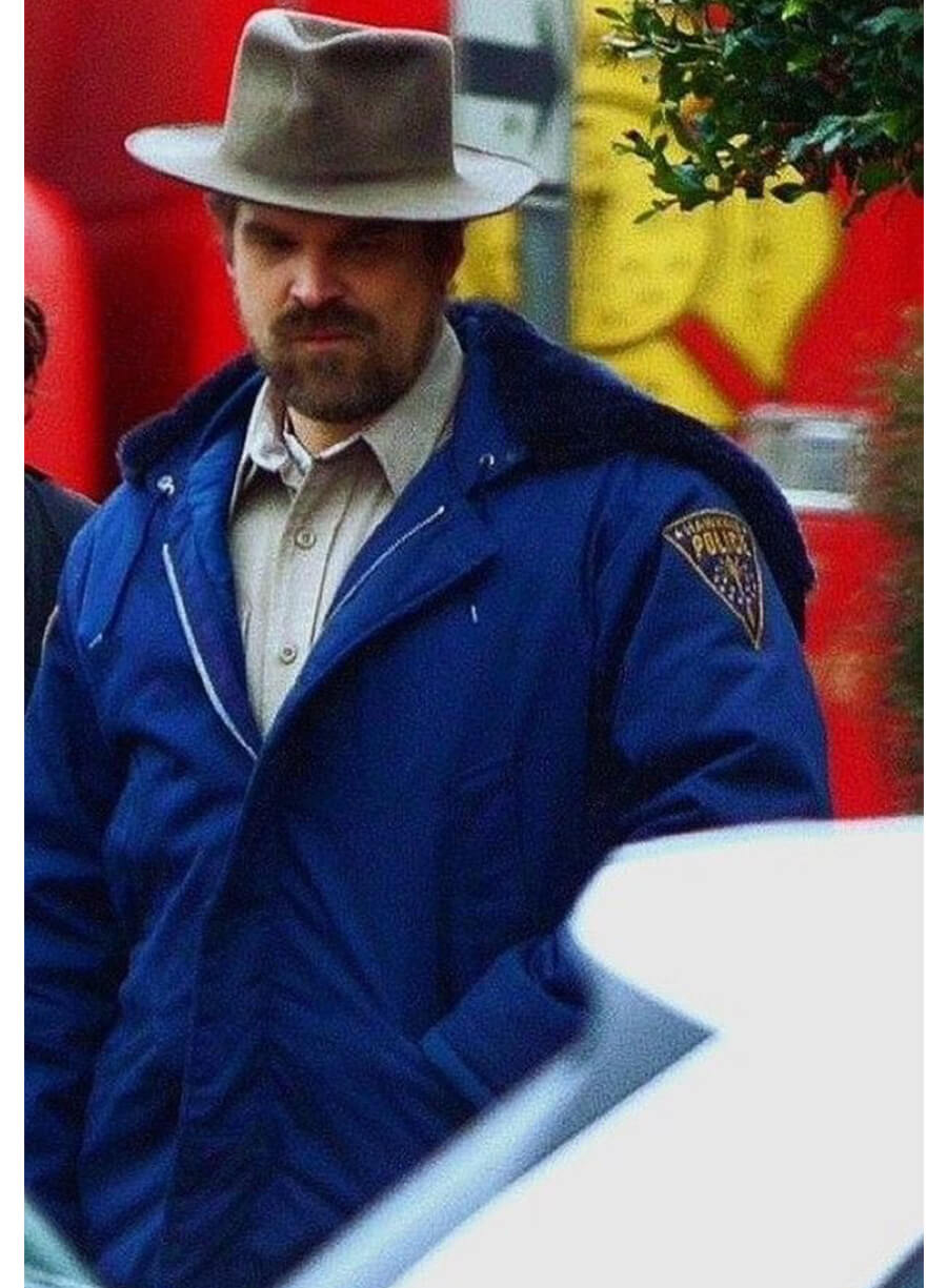 Jim Hopper Stranger Things Blue Hooded Jacket