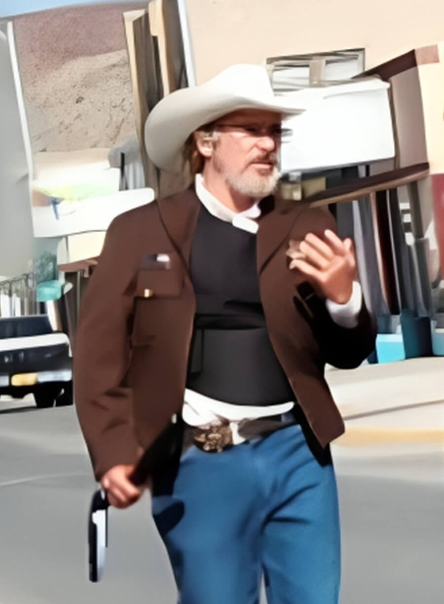 Joaquin Phoenix Eddington 2025 Brown Jacket