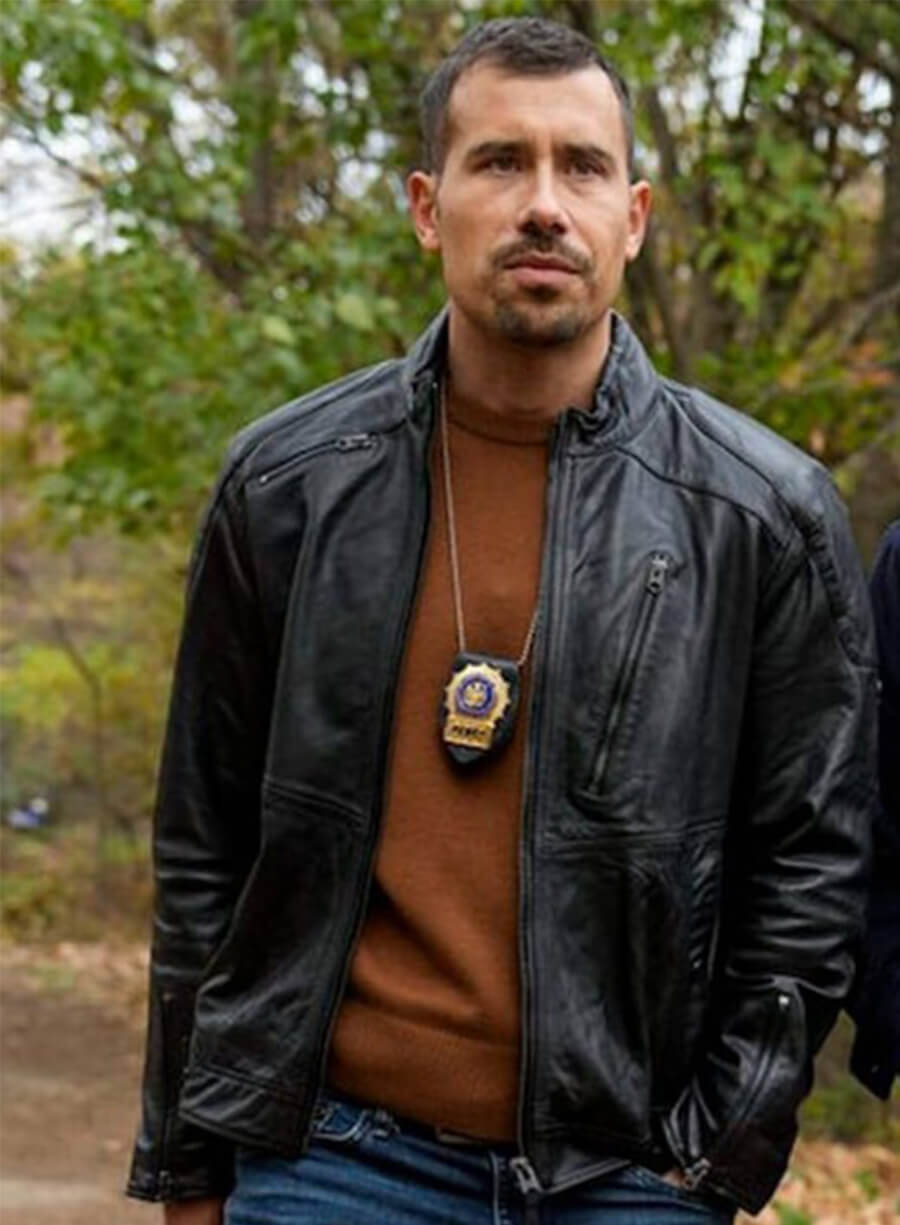 Joe Velasco Law & Order SVU  Black Leather Jacket