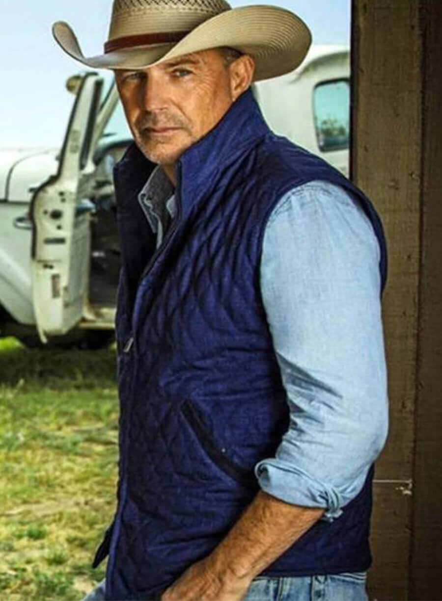 John Dutton Yellowstone Blue Quilted Vest