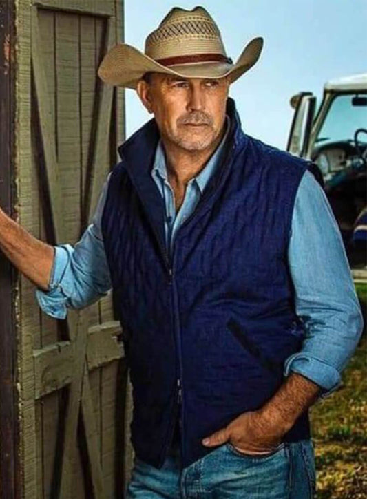 John Dutton Yellowstone Blue Quilted Vest