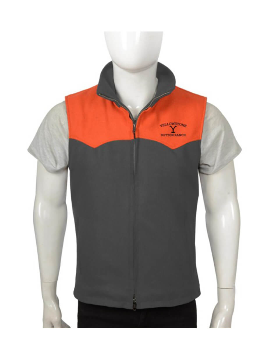 John Dutton Yellowstone Grey and Orange Vest