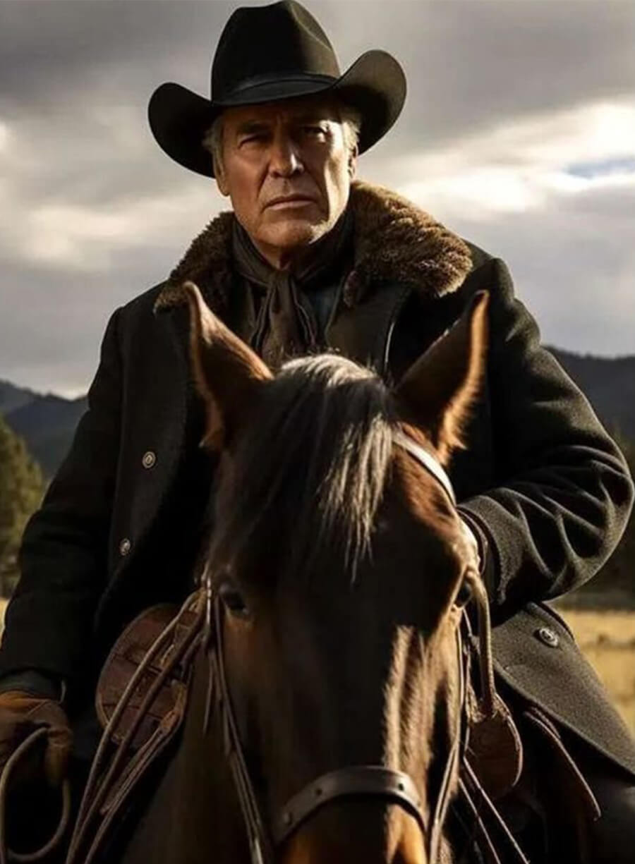 John Dutton Yellowstone Season 5 Black Trench Coat