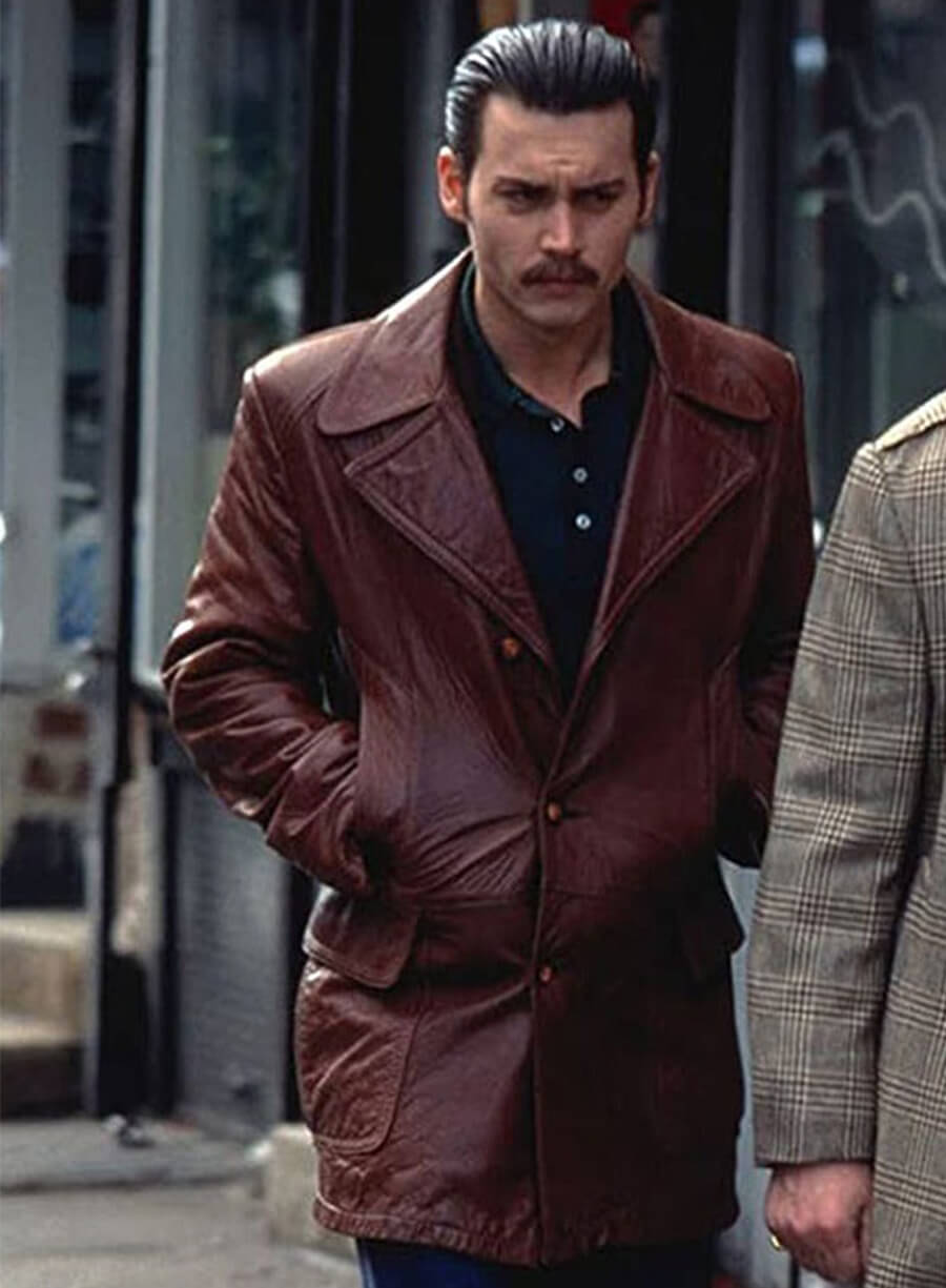Johnny Depp Donnie Brasco Joseph Pistone Leather Coat