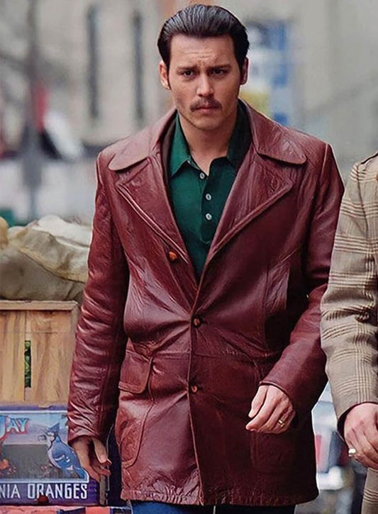 Johnny Depp Donnie Brasco Joseph Pistone Leather Coat