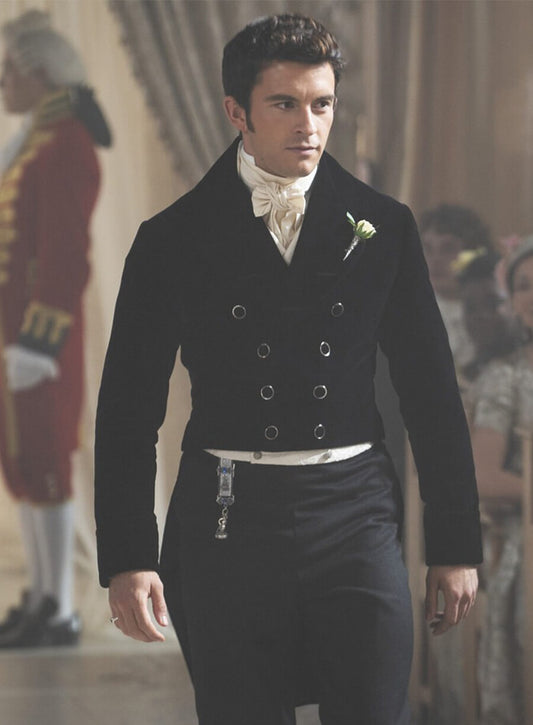 Jonathan Bailey Bridgerton Lord Anthony Black Tailcoat