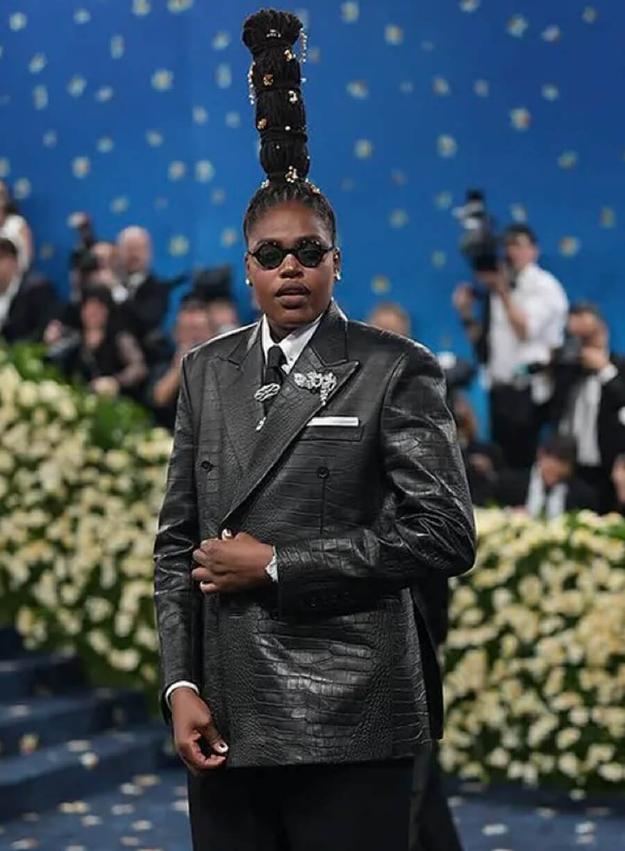 Jonquel Jones Met Gala 2025 Black Leather Blazer