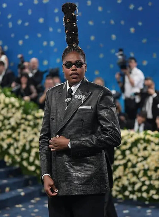Jonquel Jones Met Gala 2025 Black Leather Blazer