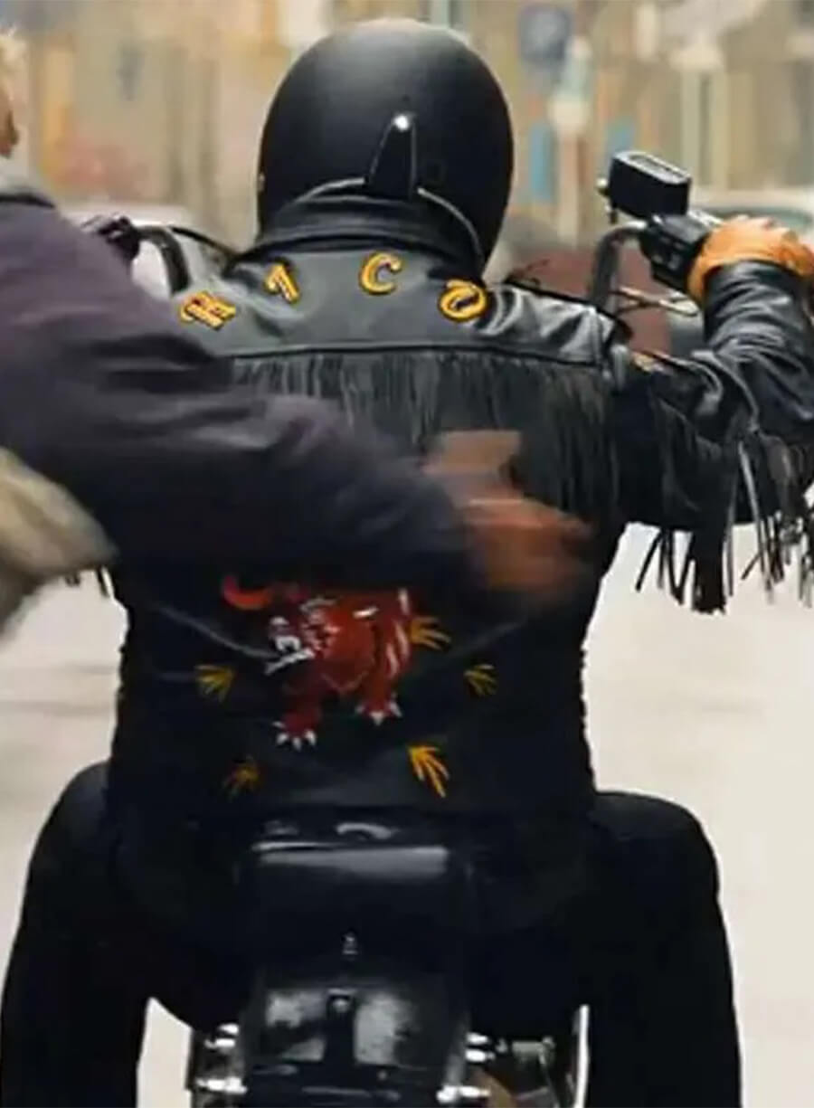 José Barros Sixty Minutes 2024 Rico Black Leather Fringe Jacket