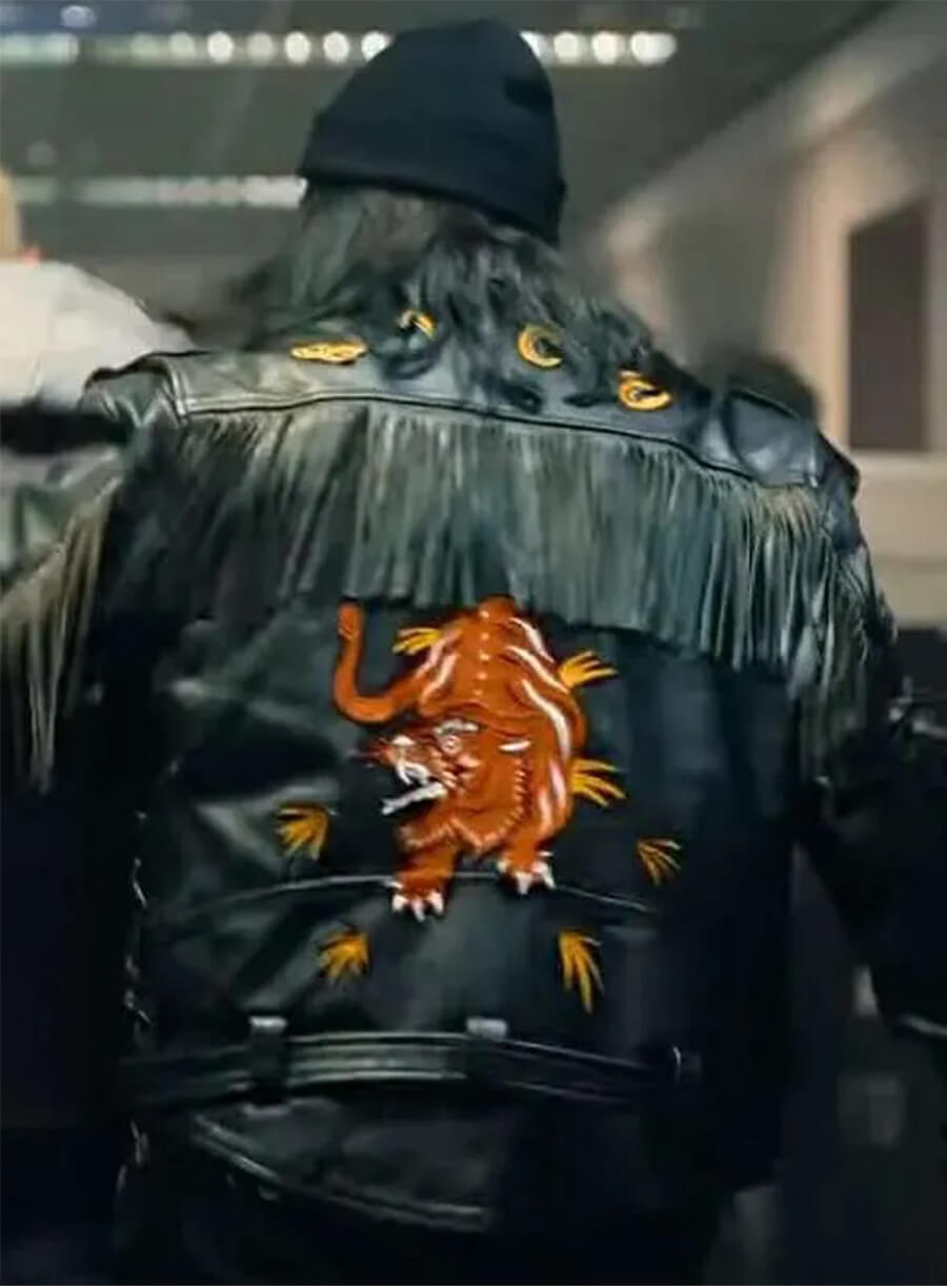 José Barros Sixty Minutes 2024 Rico Black Leather Fringe Jacket