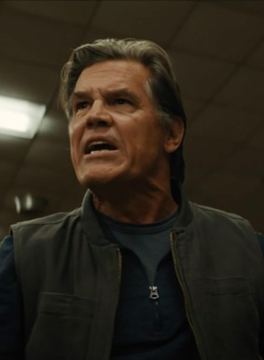 Josh Brolin Weapons 2025 Archer Green Vest