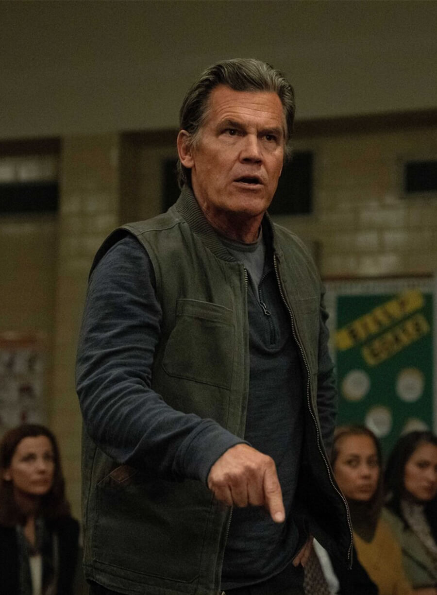 Josh Brolin Weapons 2025 Archer Green Vest