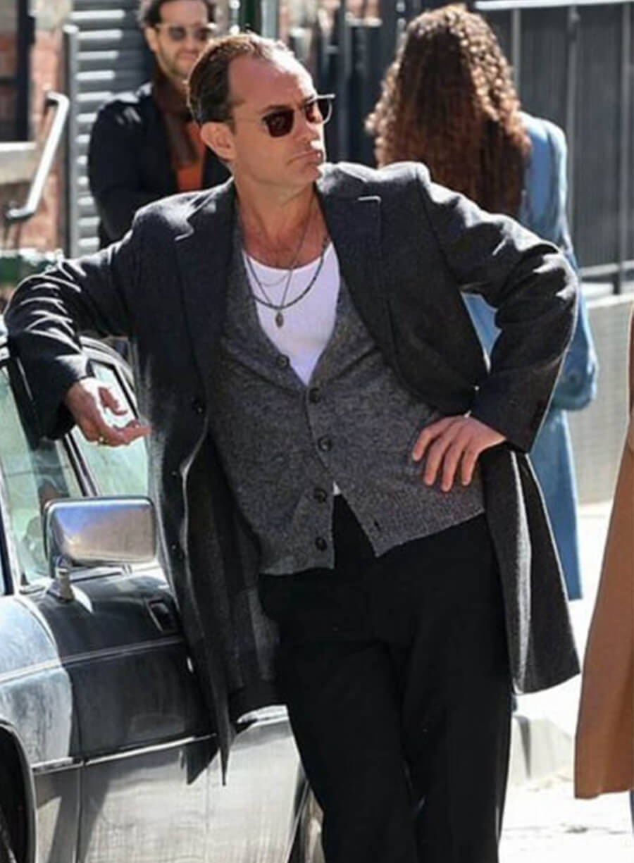 Jude Law Black Rabbit 2025 Jake Friedken Black Coat