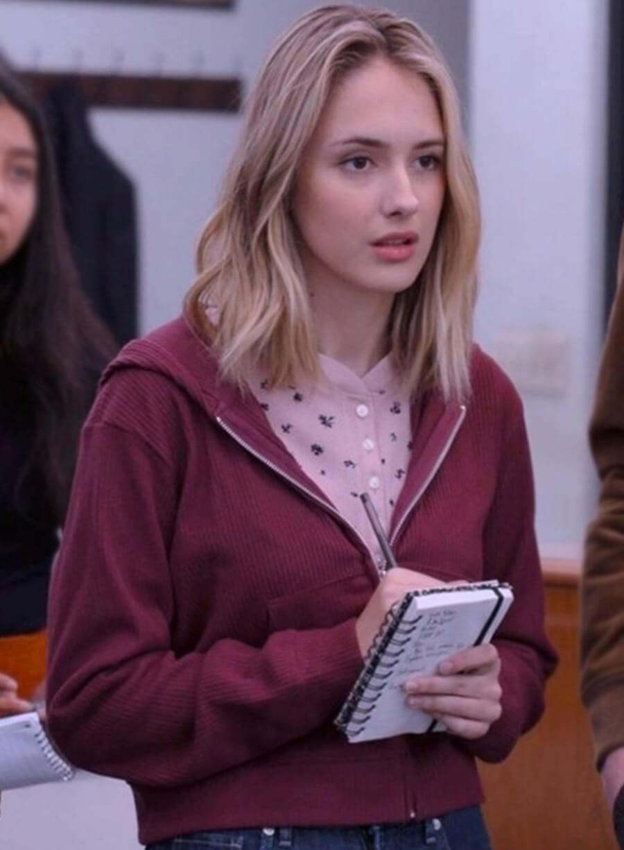 Julia Butters The Paper Maroon Zipper Hoodie 
