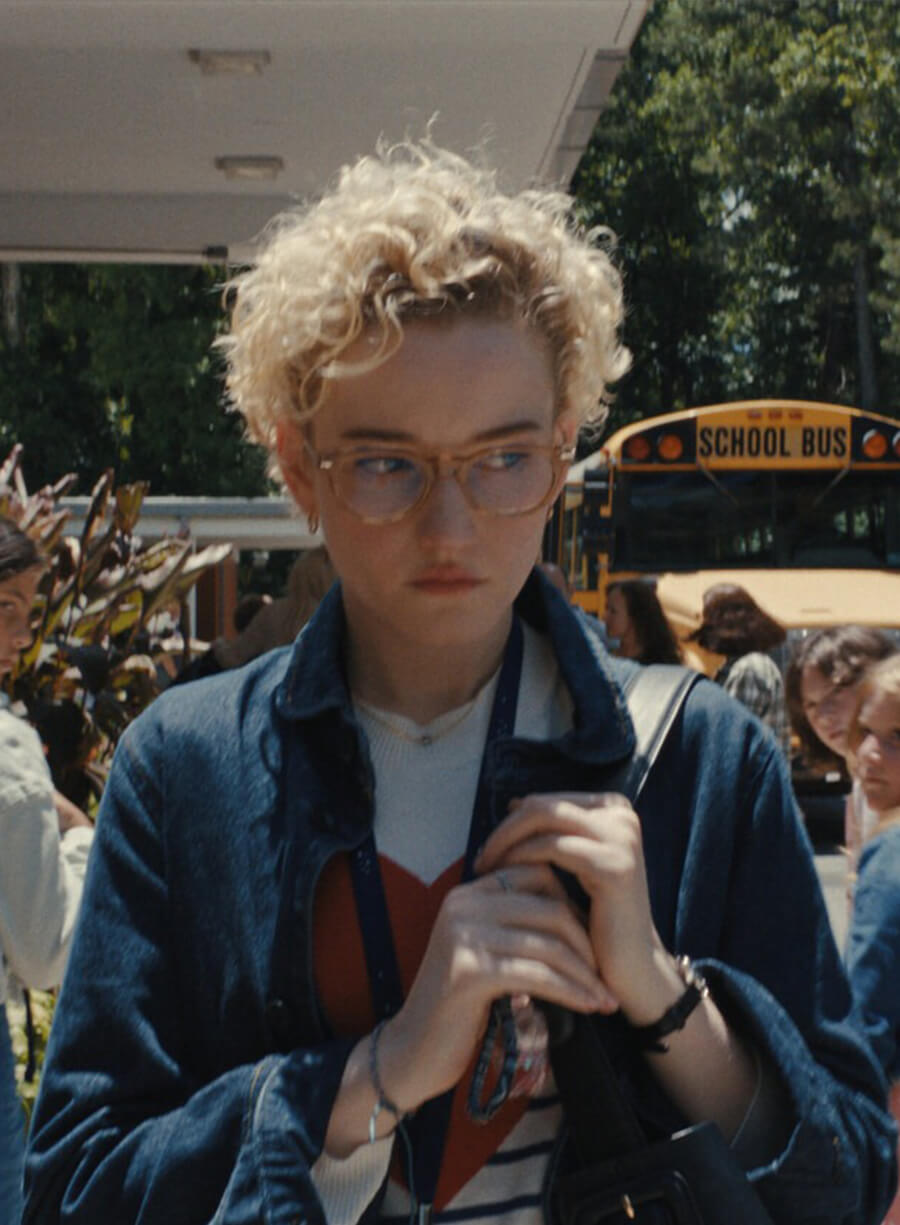 Julia Garner Weapons 2025 Justine Blue Jacket