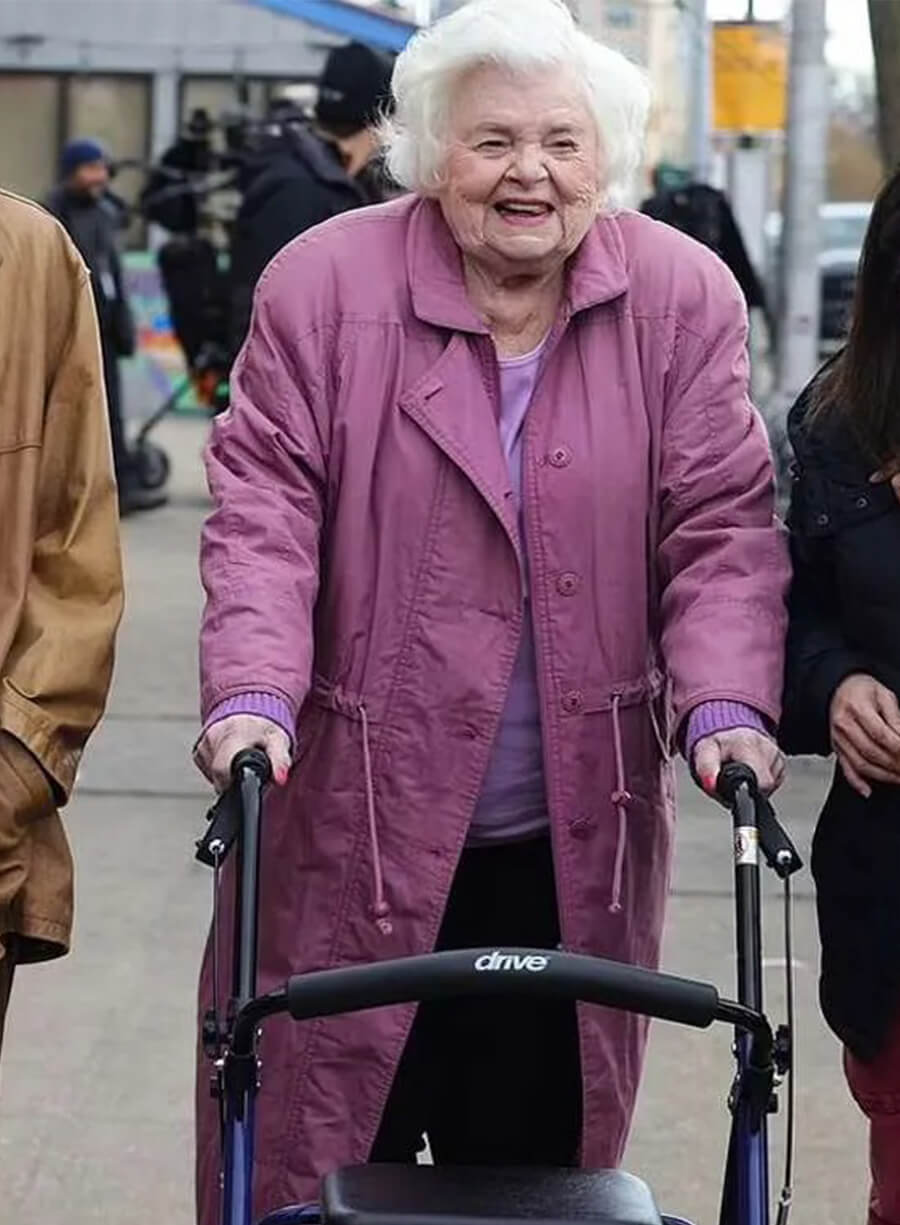 June Squibb Eleanor the Great Pink Duster Long Coat