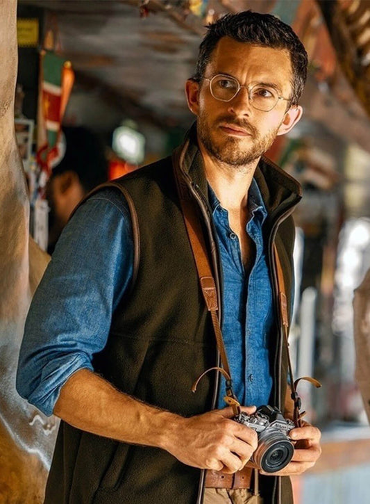 Jurassic World Rebirth Jonathan Bailey Dr. Henry Black Vest