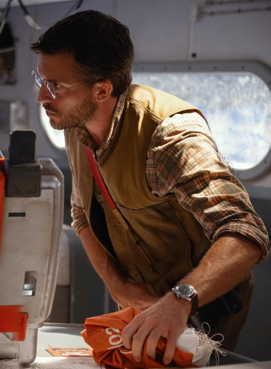 Jurassic World Rebirth Jonathan Bailey Dr. Henry Brown Vest
