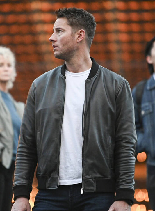 Justin Hartley Tracker Colter Shaw Bomber Leather Jacket