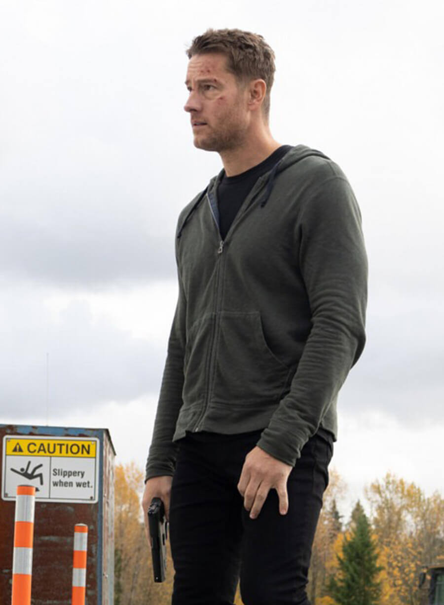 Justin Hartley Tracker Colter Shaw Grey Zip-up Hoodie 