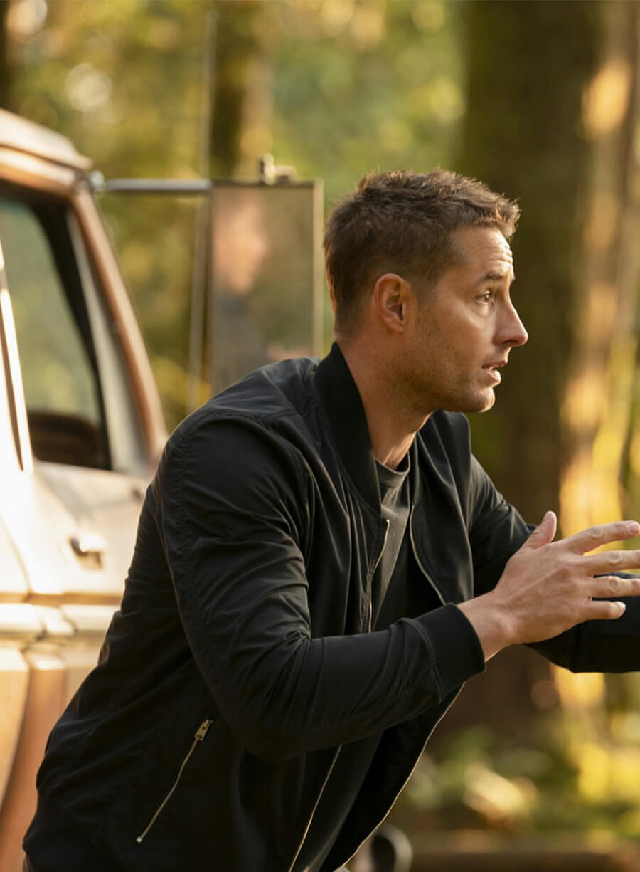 Justin Hartley Tracker Colter Shaw S01 Black Bomber Jacket 